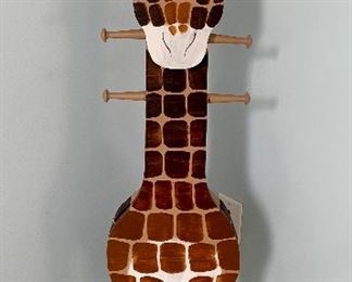Item 6:  Standing Giraffe and stool with hooks - 47 tall by 4' deep: $35