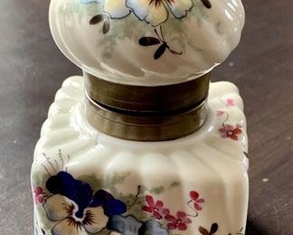 Painted porcelain inkwell: $14