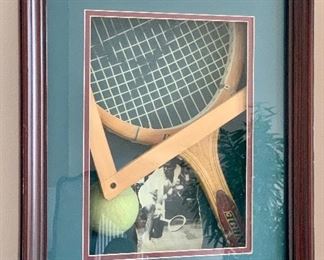 Item 13:  Framed Tennis Racket & Tennis Ball - 
12.5 x 3 x 15.5: $115