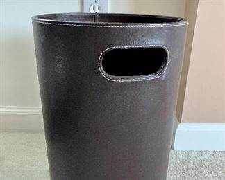Leather trash can: $12