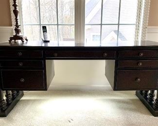 Item 11:  Brown 7-Drawer Desk (Fair Condition) - 
70 x 21.5 x 30: $395