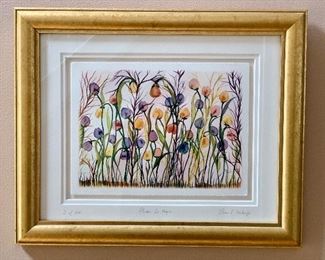 Item 24:  Watercolor by Elaine Markoff "Flowers for Hope" (3/100) - 16.5 x 13.5: $78
