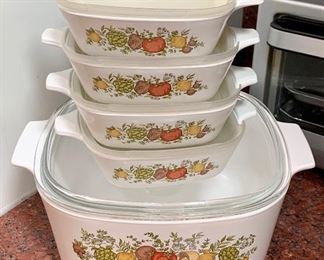 Item 112: Vintage Corning Ware baking dishes: $75