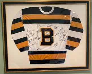 Item 92:  Signed Framed Bruins Jersey-BB Alumni 1994- 43 x 35.5: $395