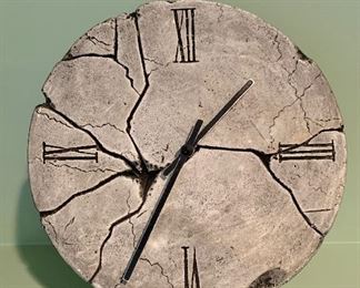 Item 89:  Heavy natural stone clock with stand - 10 x 12: $65