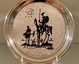 Item 109: Sterling Silver Washington Mint  Plate of Picasso's Don Quixote - $100