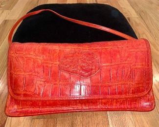 Carlos Falchi Red Leather Bag: $26