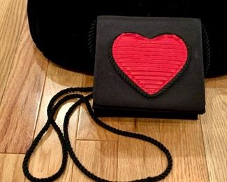 Small black purse with heart: $8