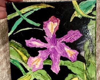 Item 71:  "Iris" Tile by Nancy Alimansky - 6 x 6: $8