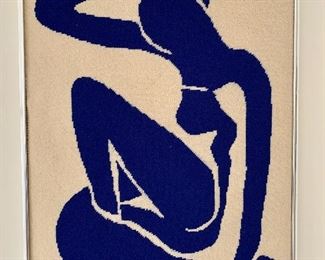 Abstract Woman, 1970s sampler, cross stitch, 18" x 23": $45