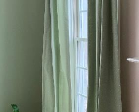 Beautiful Customer draperies: $58 per window.