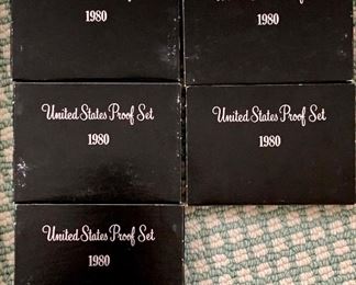 Proof Sets, 1980, 5 sets: $35