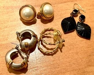 4 pairs costume jewelry pierced earrings: $20