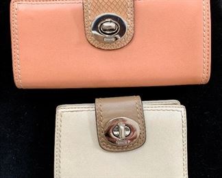 Coach Wallets: Orange is $20 and the Tan one is $16