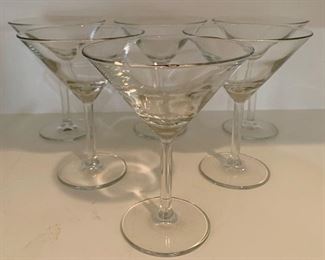 6 glass Martini glasses: $8
