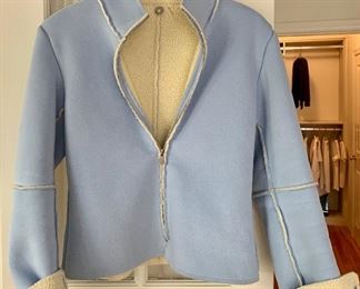 Baby Blue Faux Shearling Jacket: $16