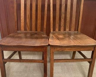 Pair of Vintage Oak School/Library Chairs https://ctbids.com/#!/description/share/402959