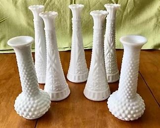 Seven Milk Glass Vases https://ctbids.com/#!/description/share/402995
