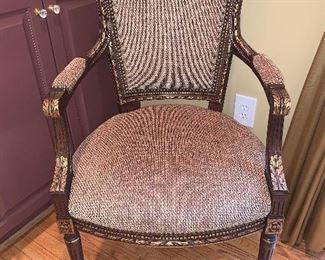 Pair of upholstered arm chairs in excellent condition.  40"x24"x20" - Price for set $750