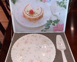 Cake plate and spatula set - new in box.  $45