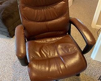Leather desk chair in great condition.  $75. There are 2 of these office chairs