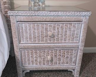 Henry Link wicker nightstand in great condition - 17"x24"x23.5" - Price $125