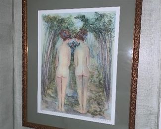 Barbara Wood wall art signed and numbered lithograph in great condition.  19"x23" - Price $250
