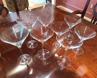 Miscellaneous set of martini glasses - all 8 $40