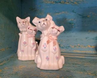 2 cats and dogs figurines $15 per pair
