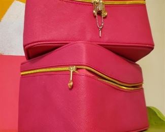 2 Red luggage boxes $10 per pair