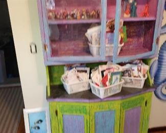 Colorful painted wooden cabinet $200