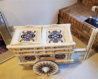 Mexican serving cart painted $250