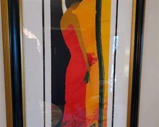 Lady in red dress lithograph 38 / 350 signed $550
