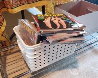 Playboy magazines in white box $60