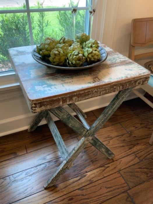 Distressed Large Tray Table $138