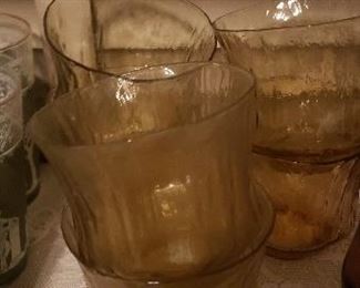 6 Vintage yellow glasses $10.00  For Pick up Appointment  Please call or text 760-662-7662