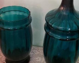 Vintage Blue Glass Bottles =$5.00-20.00 For Pick up Appointment  Please call or text 760-662-7662