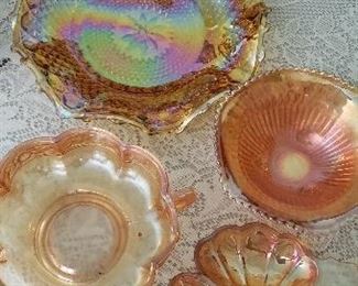 Marigold Carnival Glass Candy Dish $20.00  For Pick up Appointment  Please call or text 760-662-7662