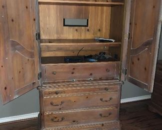 National Mt Airy Pine Armoire/ Entertainment Cabinet