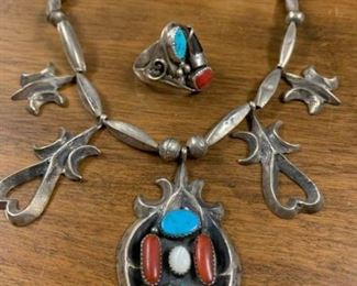Silver Necklace and Ring https://ctbids.com/#!/description/share/405146