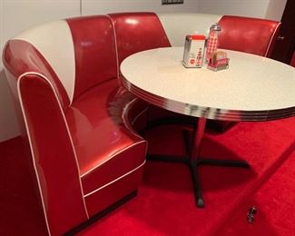 16. 2 Pc. Retro Semi Circle Banquette (92'' x 44'' x 38'') $ 1,200.00