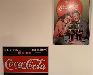 32. Set of 4 Metal Coca-Cola Art 	 $ 12.00 