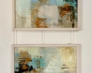 81. Pair of Abstract Art (17'' x 21'') $ 50.00