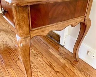 97. Two Tone Glass Top Desk w/ Cabriole Legs (60'' x 29'' x 32'') $ 360.00