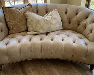 104. Tufted Leather Loveseat (74'' x 36'' x 32'')	 $ 400.00 