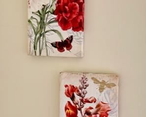143. Pair of Floral Canvases (8'' x 20'') $ 15.00