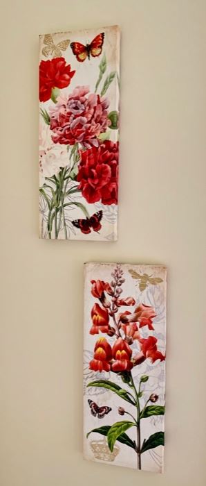 143. Pair of Floral Canvases (8'' x 20'')	 $ 15.00 