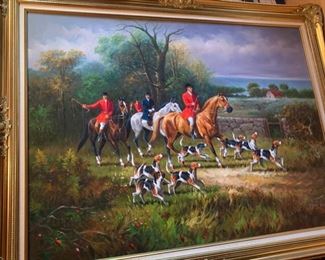 184. Fox Hunt Painting Signed Jack Smith (57'' x 43'')	 $ 400.00 