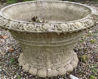 203. Pair of Cement Planter. (1 is Cracked) $50 