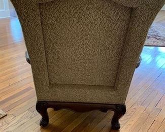 83. Pair of Henredon Upholstered Chairs w/ Carved Wood Detail AS IS (31'' x 33'' x 44'') $ 950.00